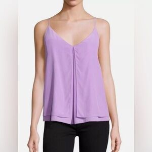 Joie Otissa Shadow Lily v-Neck Silk Sleeveless Blouse NWT